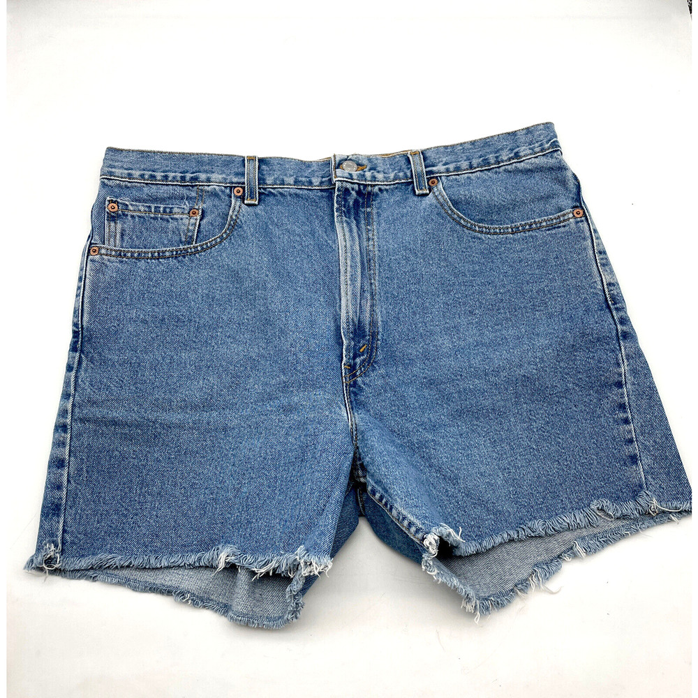 2003 USA Levi's 505 Men's 40 Regular Fit Medium Wash Raw Hem Denim Shorts
